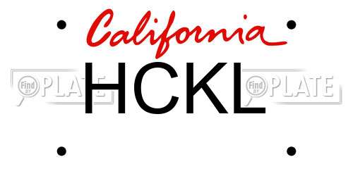 HCKL California License Plate