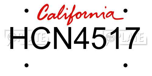 HCN4517 California License Plate