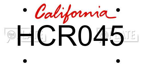 HCR045 California License Plate