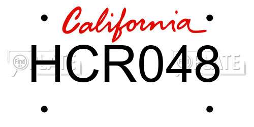 HCR048 California License Plate