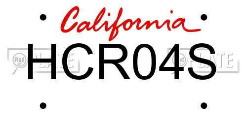 HCR04S California License Plate