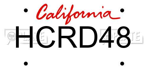 HCRD48 California License Plate