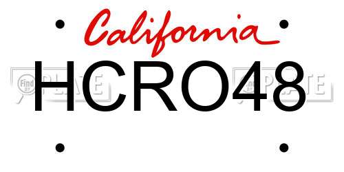 HCRO48 California License Plate