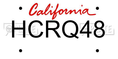 HCRQ48 California License Plate