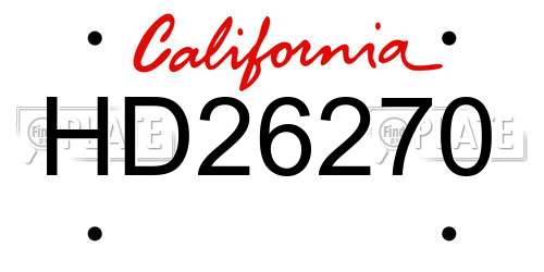 HD26270 California License Plate