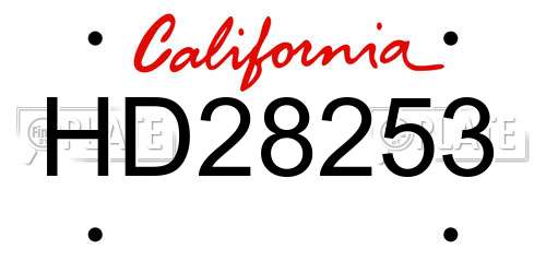 HD28253 California License Plate