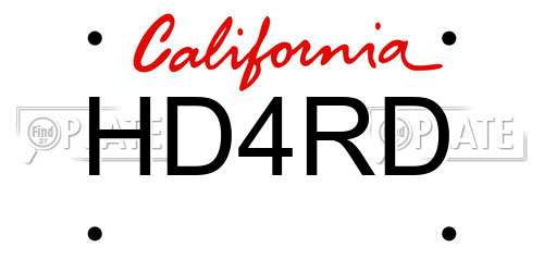 HD4RD California License Plate