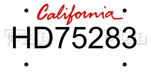 HD75283 California License Plate