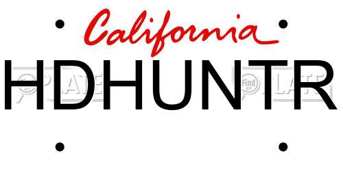 HDHUNTR California License Plate