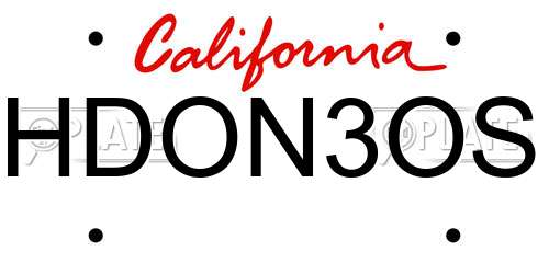 HDON3OS California License Plate