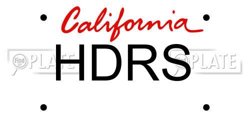 HDRS California License Plate