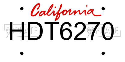 HDT6270 California License Plate