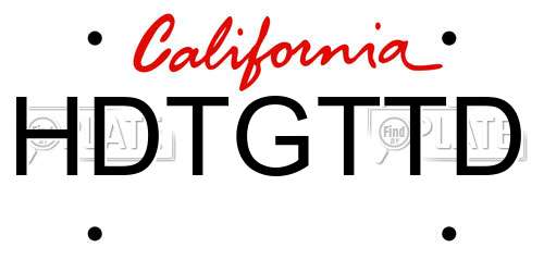 HDTGTTD California License Plate