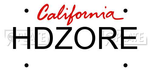 HDZORE California License Plate