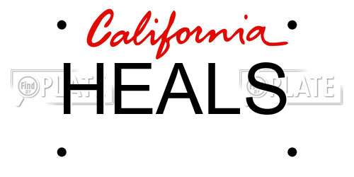 HEALS California License Plate