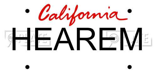 HEAREM California License Plate