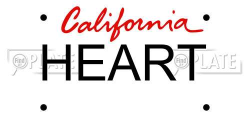 HEART California License Plate