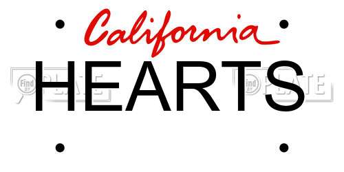 HEARTS California License Plate