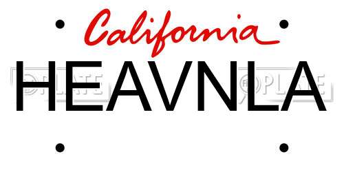 HEAVNLA California License Plate