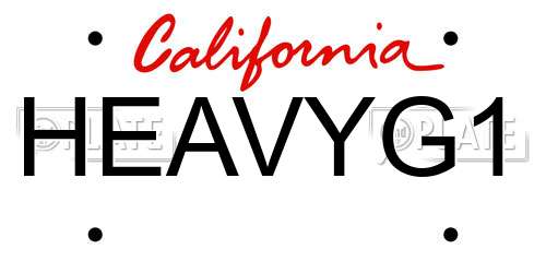 HEAVYG1 California License Plate