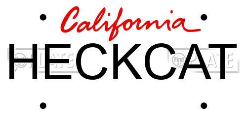 HECKCAT California License Plate