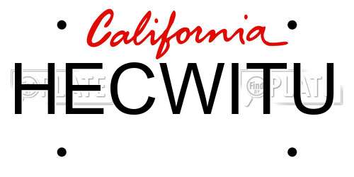 HECWITU California License Plate