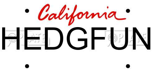 HEDGFUN California License Plate