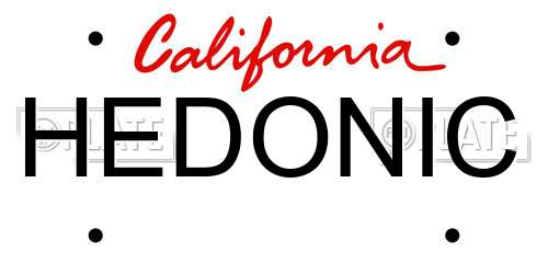 HEDONIC California License Plate