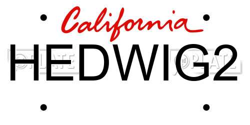 HEDWIG2 California License Plate
