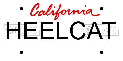 HEELCAT California License Plate