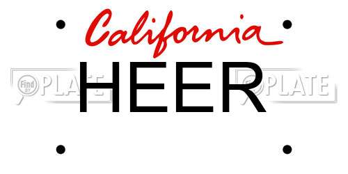 HEER California License Plate