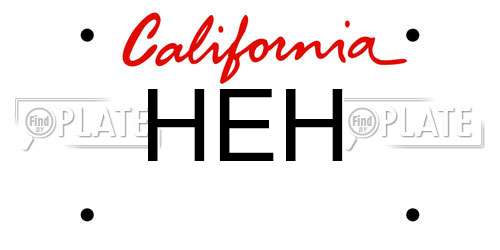 HEH California License Plate