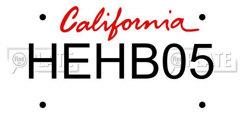 HEHB05 California License Plate