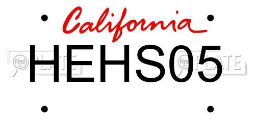 HEHS05 California License Plate