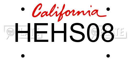 HEHS08 California License Plate
