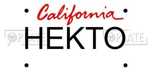 HEKTO California License Plate