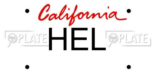 HEL California License Plate