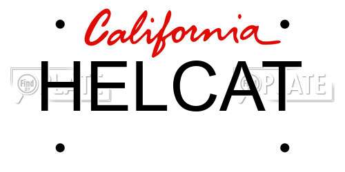 HELCAT California License Plate