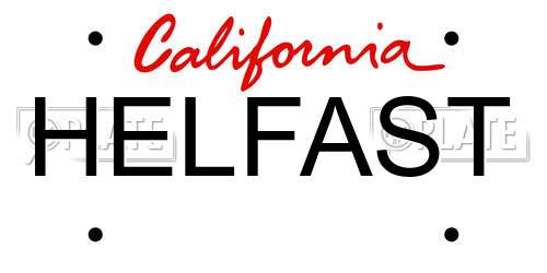 HELFAST California License Plate