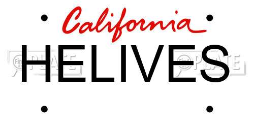 HELIVES California License Plate