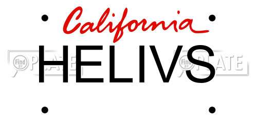 HELIVS California License Plate