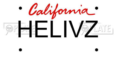 HELIVZ California License Plate