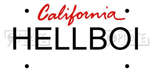 HELLBOI California License Plate
