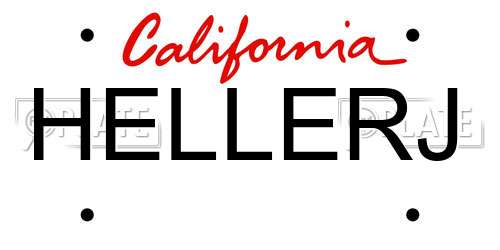 HELLERJ California License Plate