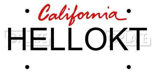HELLOKT California License Plate