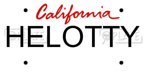 HELOTTY California License Plate