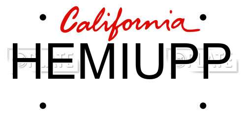 HEMIUPP California License Plate