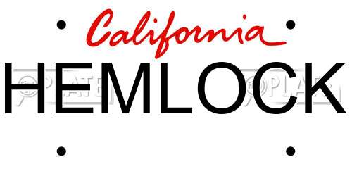 HEMLOCK California License Plate