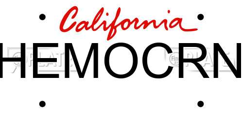 HEMOCRN California License Plate