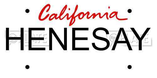 HENESAY California License Plate